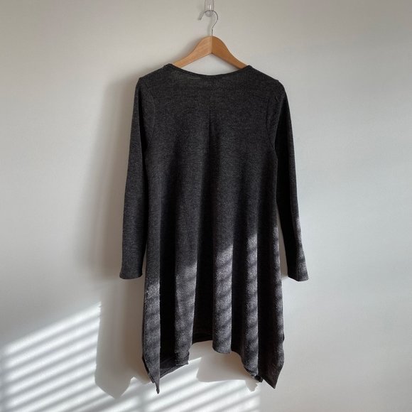 Aina Be Women's Knit Long Sleeve Sweater Tunic Dress, Gray, Size Medium - Picture 4 of 9